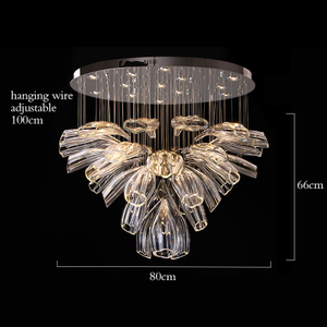 Luxury Modern Crystal Chandelier for Living Room Large Home Decor Hanging Flower Glass Lamp Gold/Silver LED crystal Lustre