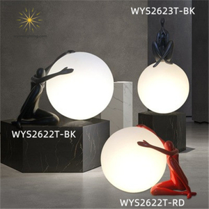 Nordic Sculpture Desk Lamp Moon Table Lamp Creative Ball Shape Hotel Decoration Lighting Handmade Crafts LED Lights