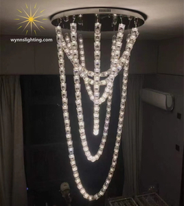 Customized Necklace LED Pendant Lights Post-Modern Chandeliers Staircase Hotel Villa Engineering Lamps Glass Deco Lighting
