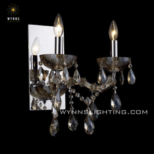 Smoke Grey Crystal Wall Lamp Home Indoor Decorative Bracket Lighting Luxury Sconce Light