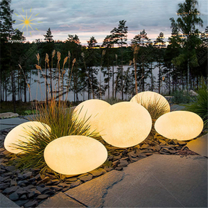 LED Lighting Resin Egg Shape Floor Lamp Outdoor Artificial Cobblestone Lawn Lamp Pebble Lights