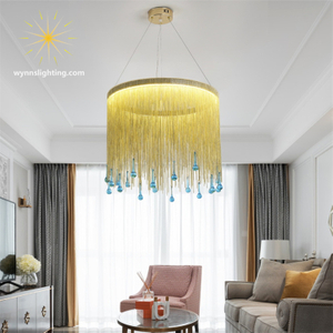 Modern Living Room Lamp Luxury LED Home Aluminium Pendant Chandelier Lighting with Dimmable LED Light Source