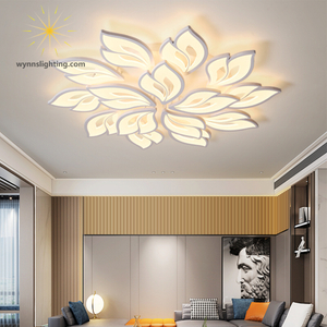 Living Room Bedroom Three Light Colors Leaf Shape Chandelier Ceiling Lighting Basic Customization Lamp