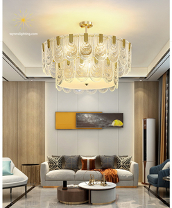 Post-Modern Light Luxury Glass Chandelier Simple Creative Living Room Chandelier Bedroom Villa Chandelier
