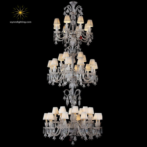 H260cm Tall Crystal Chandelier Lighting Large Crystal Lamp for Staircase and High Ceiling