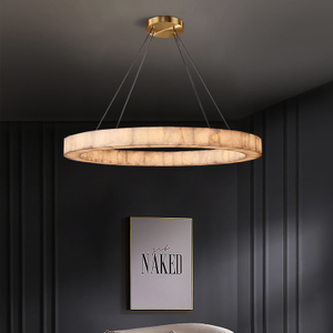 LED Retro American Alabaster Hanging Lamps Chandelier Lighting 2023 New Trend Lustre for Living Room