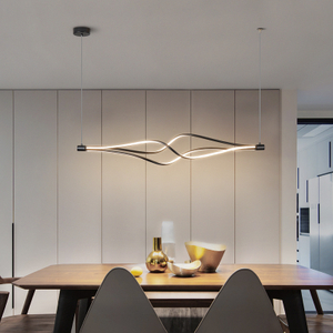 Italian Designer Minimalist Restaurant Pendant Lamp Modern Kitchen Island Table Bar Cafe Long Table LED Aluminum Lights