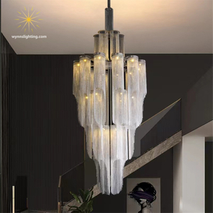 Custom Chandelier Lighting Designer Lamps Pendant Luxury Lighting Silver Ballchain Chandelier