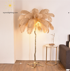 Nordic Modern Style Remote LED Corner Floor Lamp Feather Lighting for Living Room Decoration