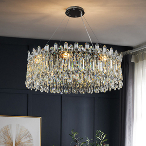 Modern Luxury Crystal Chandelier for Living Room Round Indoor Decoration Lighting Fixture Home Decor Hanging Lamp Kitchen Island