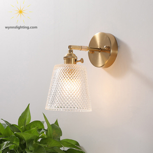 Iron and Glass Wall Lamp Nordic Bedside Wall Light Wall Sconce Modern Wall Light for Bedroom