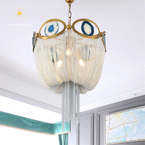 Luxury Postmodern Pendant Light Agate Tassel Chandelier Lighting Modern Decoration Pendant Lamp
